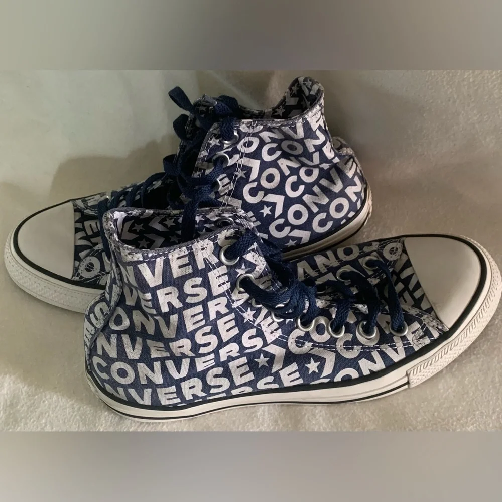 Converse Chuck Taylor All Star High Tops Logo Print 163952C Womens 9 Mens 7 - Picture 6 of 10